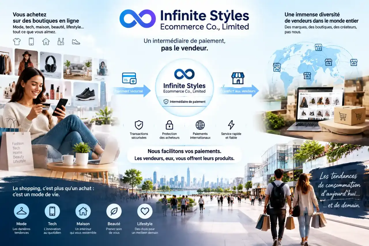 Infinite Styles Ecommerce Co., Limited : un intermédiaire de paiement, pas le vendeur