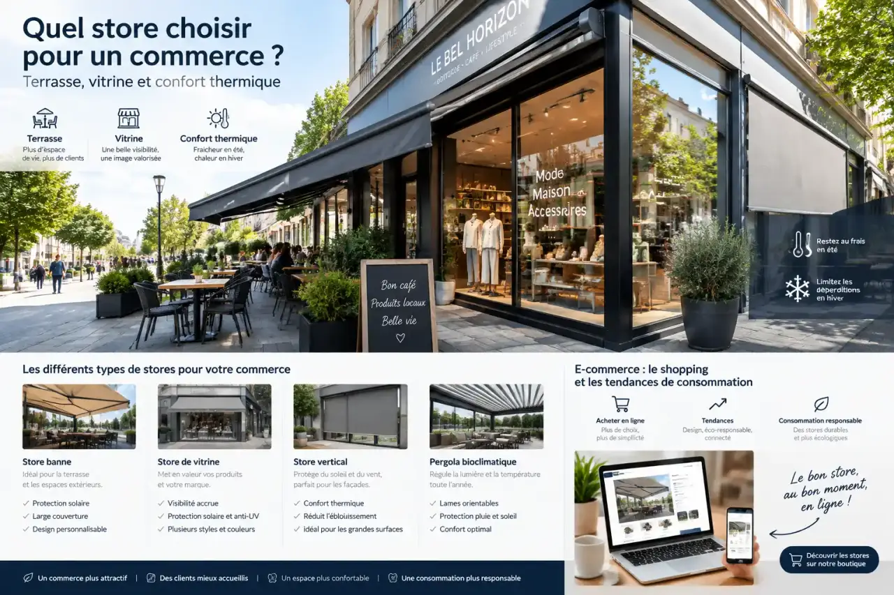 Quel store choisir pour un commerce ? Terrasse, vitrine et confort thermique